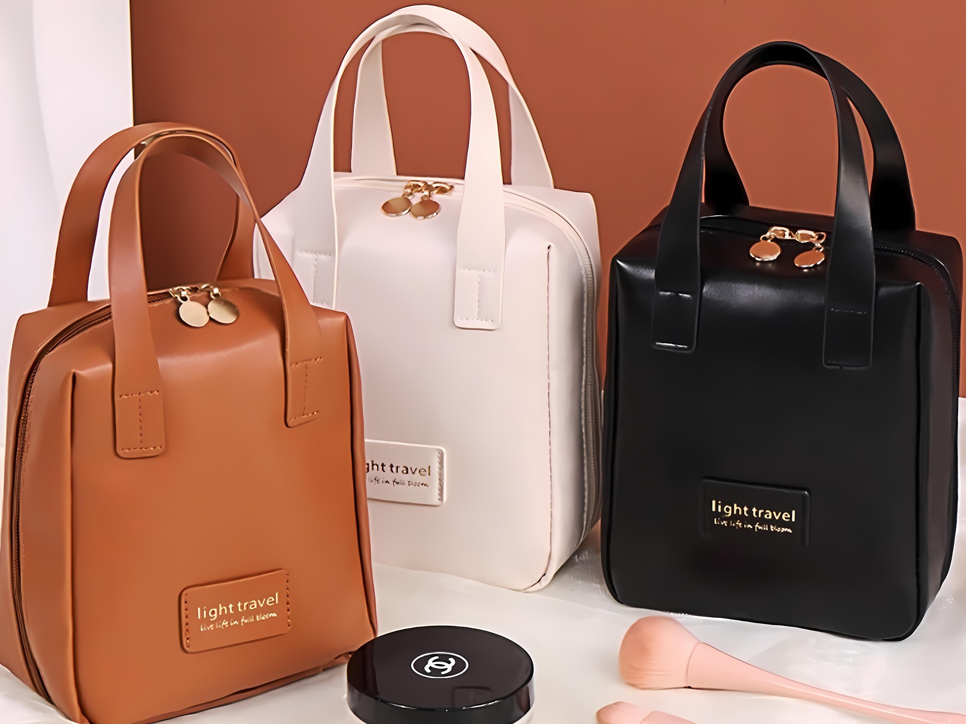 TANTOMI Tas Kosmetik Portable Shell Kapasitas Besar dan Tinggi Tas Kosmetik Kotak dengan Desain Elegan dan Fungsional makeup
