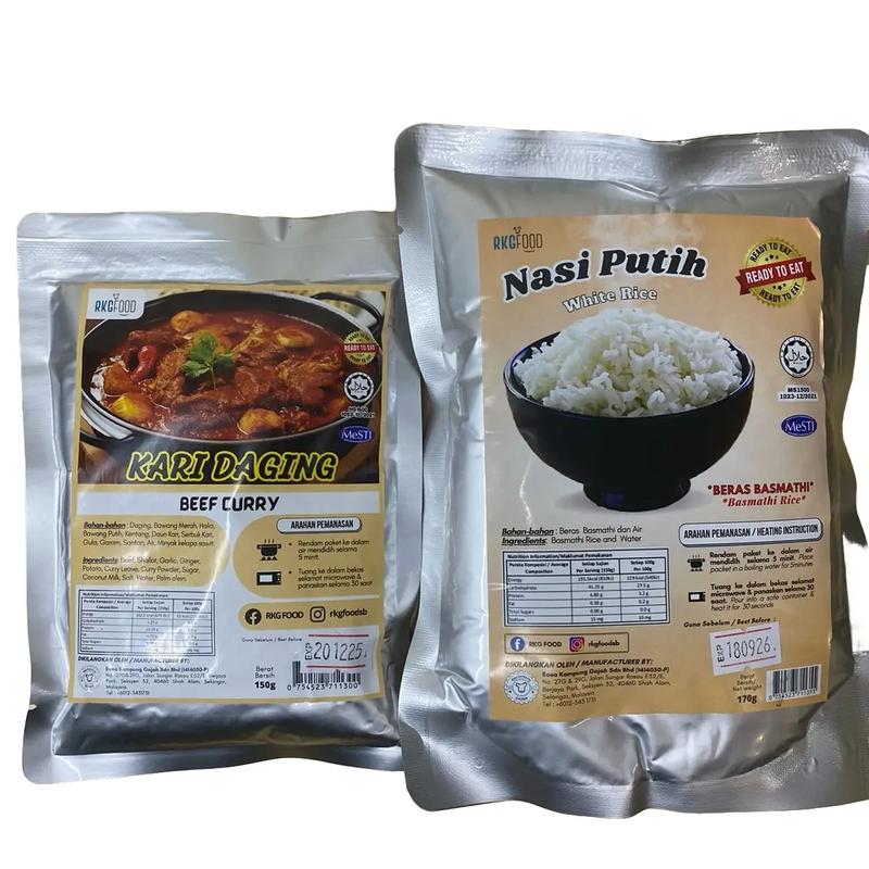 RTE Food By RKG Nasi Basmathi 170gm+Kari Daging 150gm - TikTok Shop ...