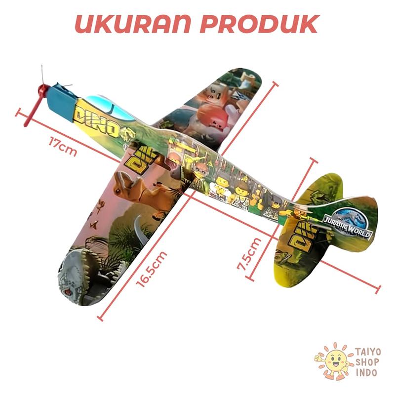 TAIYO Mainan Anak Jadul Pesawat Gabus Busa Flying Gliders Styrofoam Plane 2
