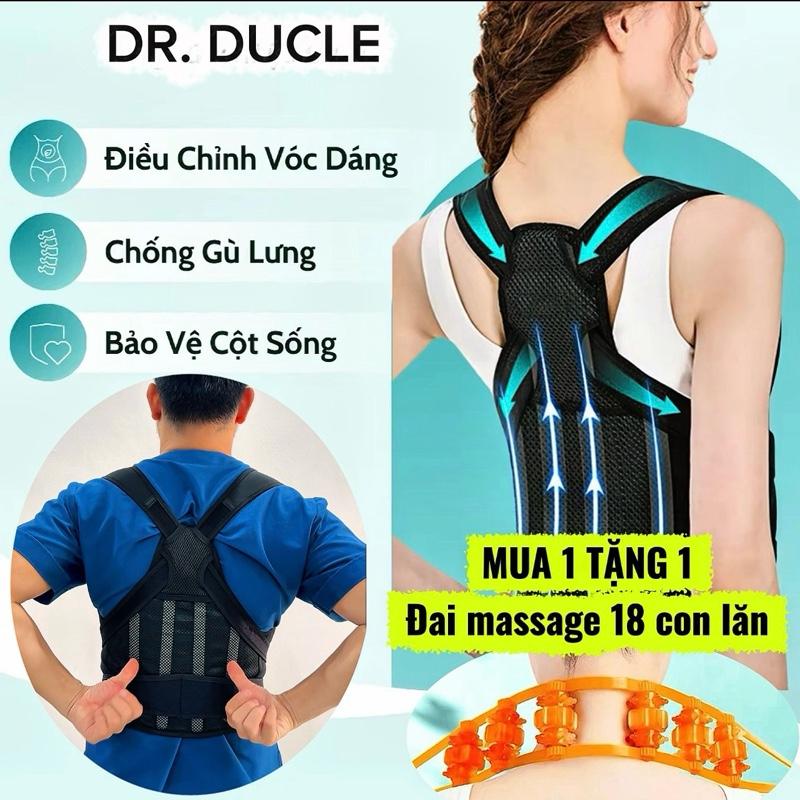  Đai Chống Gù Lưng Thế hệ mới Tích Hợp 4 Thanh Nẹp Phần eo lưng. Hỗ Trợ Định Hình Cong Gù Vẹo Cột Sống Cải Thiện Vóc Dáng + Tặng Đai 18 bi lăn massage 