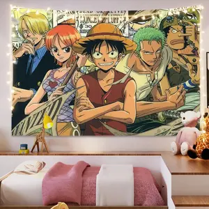 Latar Belakang Baru One Piece Luffy Kain Dekorasi Dinding Sewa Kamar Asrama Hiasan Kamar Kain Gantung One Piece Model Baru untuk Dekorasi Ruang
