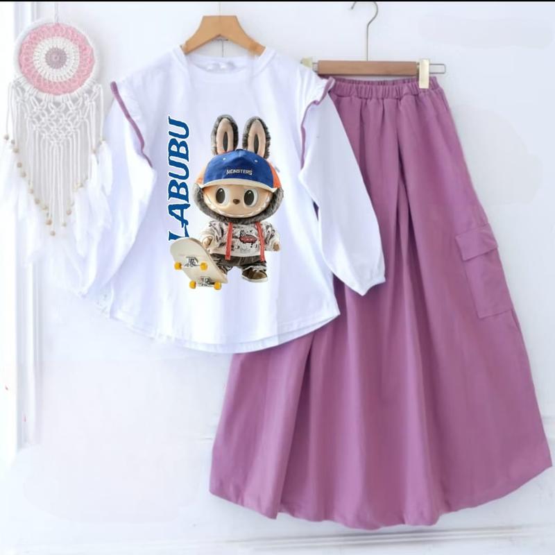 NUUR FS - LABUBU set kids terbaru bahan crinkle airflow 5