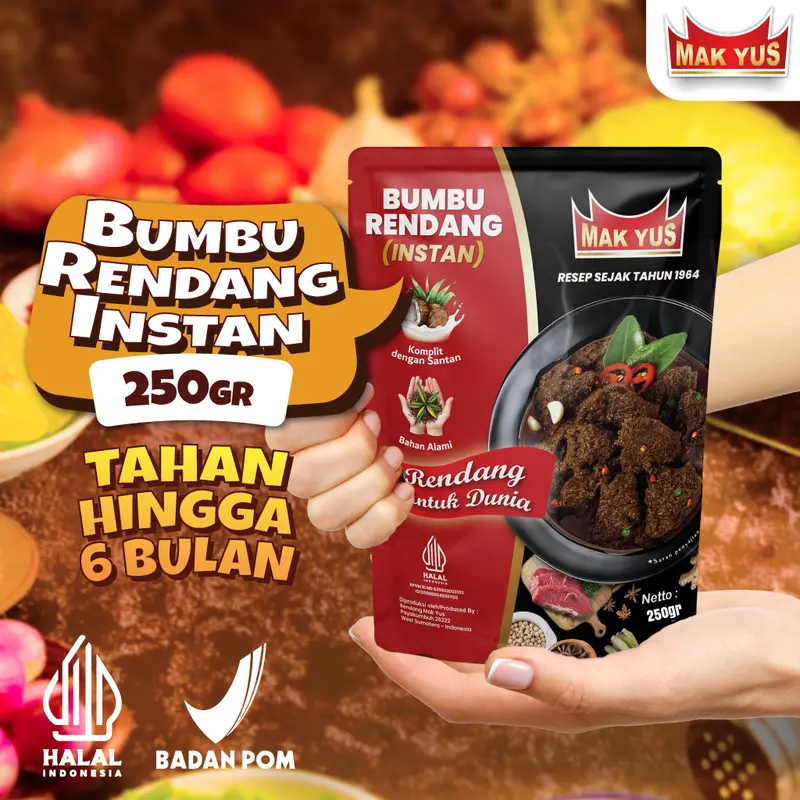 Bumbu Rendang Instan  (250)gr Mak Yus praktis 2