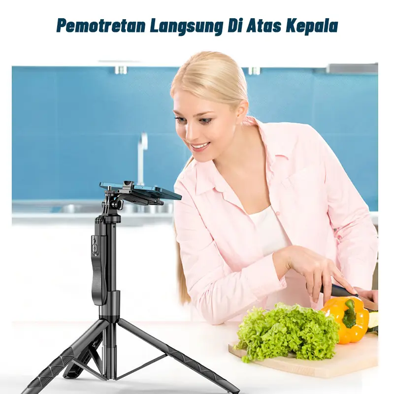 L16 Tongsis Tripod Bluetooth Selfie Stick Remote Tripod HP Kamera DSLR seri Gopro Tongsis 1.53M dengan 1/4 Adaptor 6