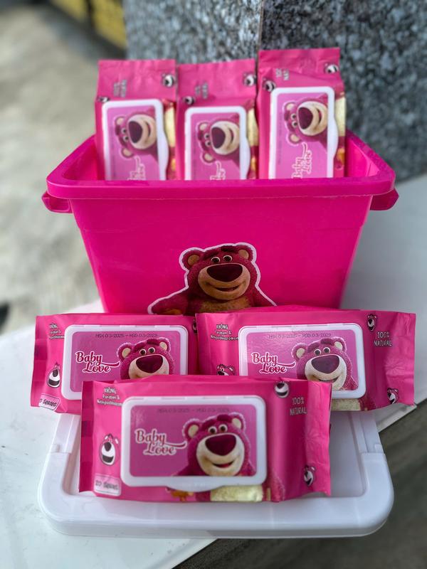 [TẶNG THÙNG] Khăn Lớn Combo 10 gói khăn ướt gấu dâu THIÊN PHÚC không mùi, không cồn, không paraben có xô baby three Voi Cho Bé khăn ướt