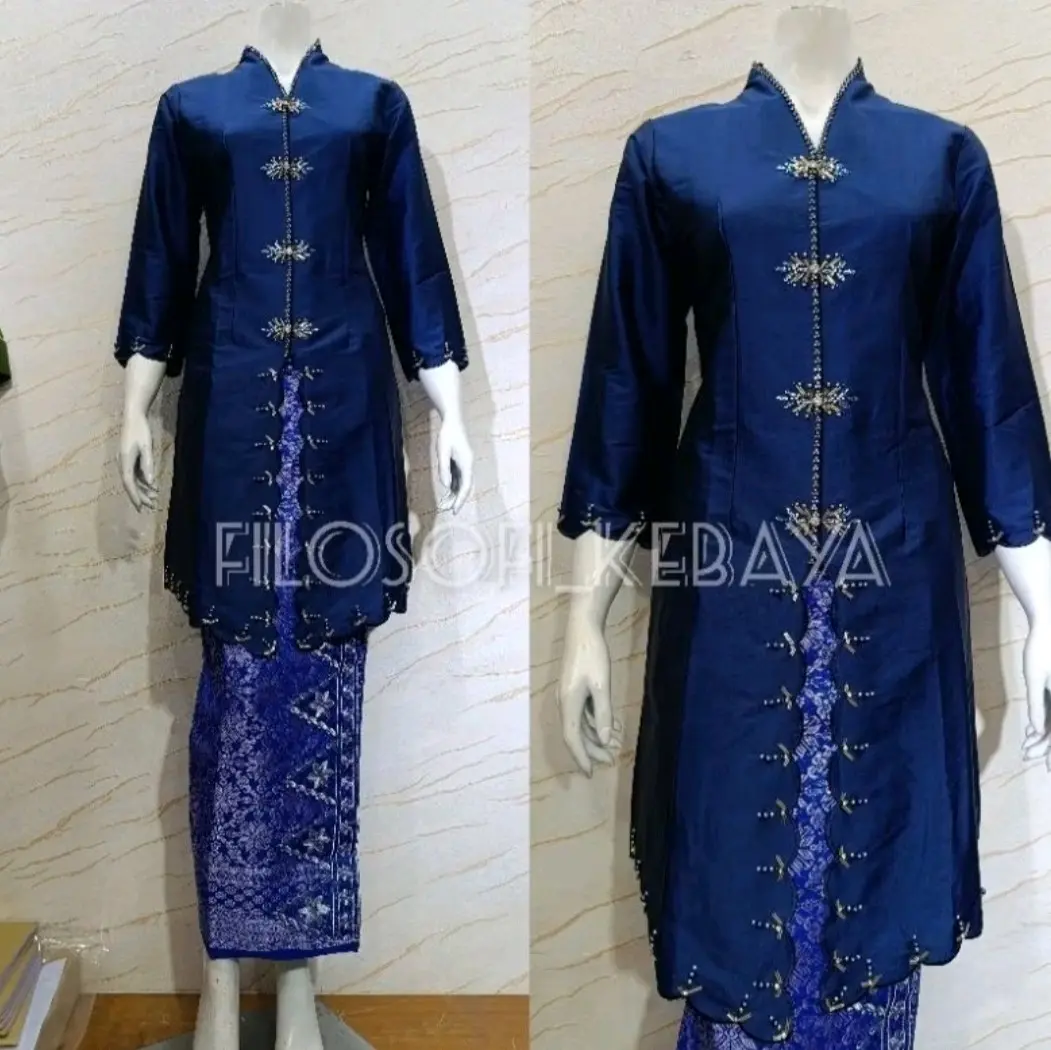 Dijamin realpict Atasan kebaya kurung taffeta melayu kerah v // kebaya kurung taffeta melayu // kebaya kurung taffeta padang // Baju Pesta Kondangan Wanita Dress Panjang Mewah