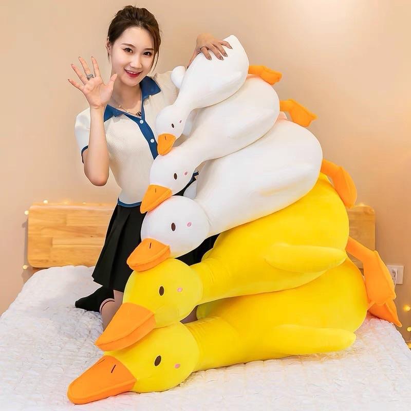 Gấu Bông Con Vịt Trầm Cảm Cổ Dài Ngộ Nghĩnh Kích Thước 50cm 85cm 100cm 150cm Vải Miniso Siêu Mềm Mịn Lõi Gòn Siêu Mịn Màu Vàng Hồng Quà Tặng Ý Nghĩa