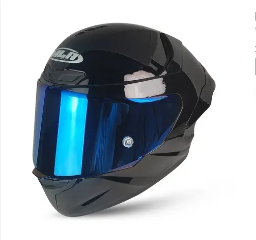 Helm Full Face MLA TTC Crypton Hitam glos Kaca Blue untuk Pria dan Wanita Dewasa - Motorcycle