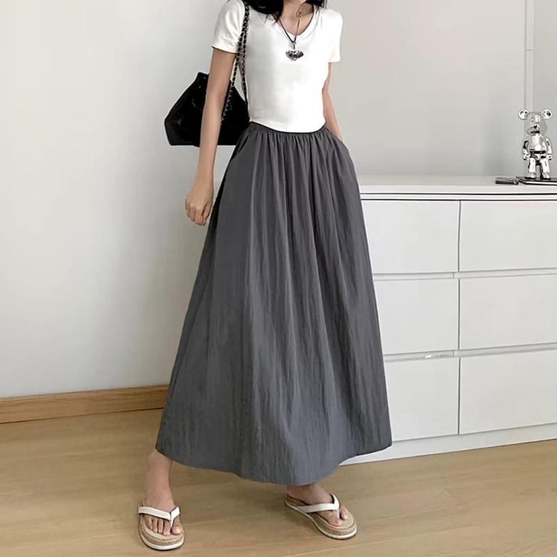 Rok panjang polos dewasa long skirt terbaru crinkle airflow premium 1