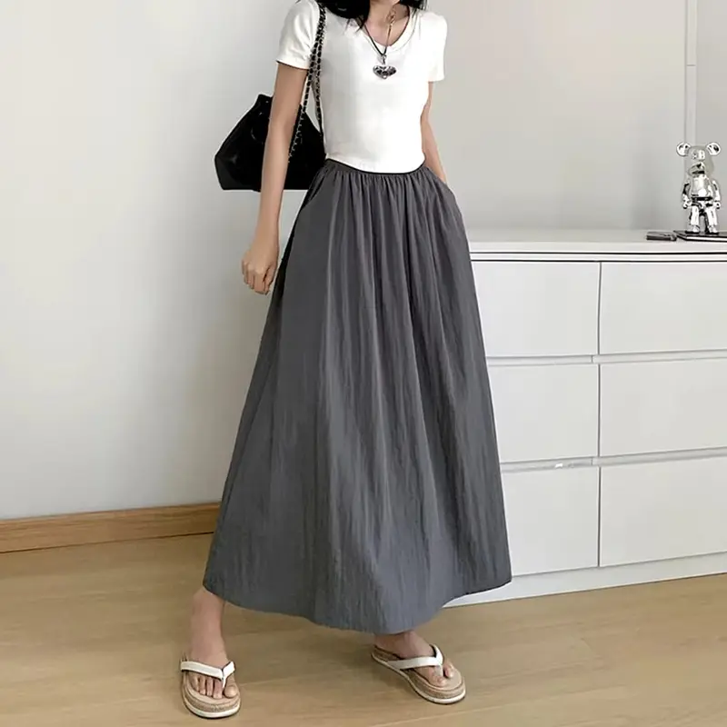 Rok panjang polos dewasa long skirt terbaru crinkle airflow premium 1