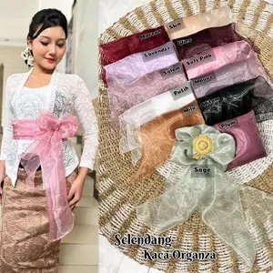 selendang kristal kaca organsa