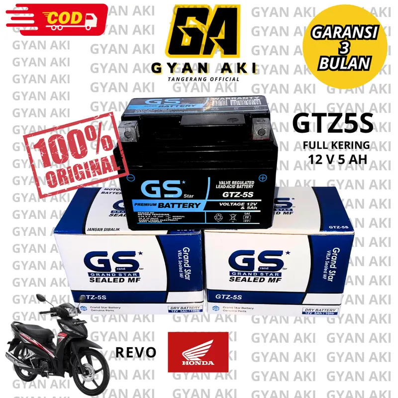 Aki Motor Honda Revo Aki Kering Accu Kering MF Gtz5s Aki Motor Termurah Motorcycle 0