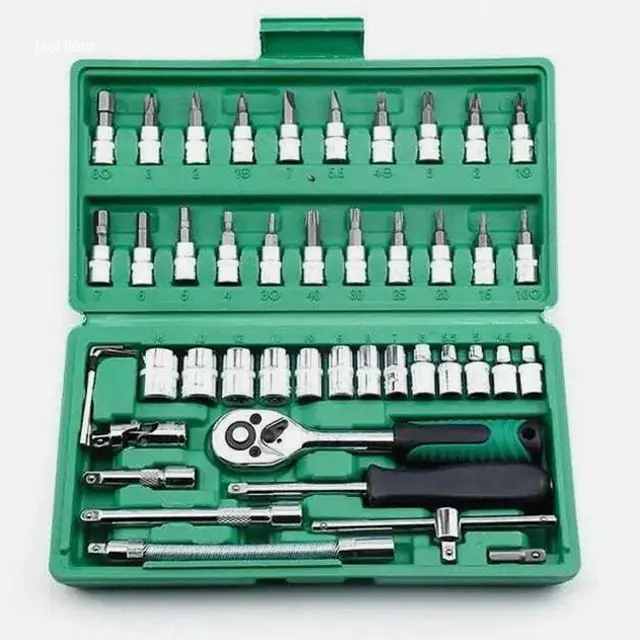 TOP 1 TEKIRO 1/4 INCH SOCKET SET PLASTIK 46 PCS /KUNCI SOCK SET / SOCKET SET / TOOLS - ALAT PERBAIKAN ELEKTRONIK LENGKAP | Hot Item