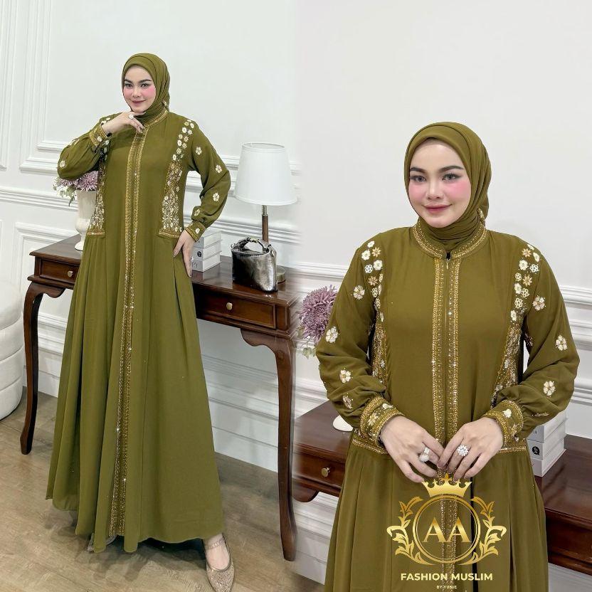 Gamis Set Hijab Kekinian Premium Gamis Ceruty BabyDoll Dengan Aksen Bordir Premium Dan Payet Mewah Gamis Murah Gamis Pesta Gamis Lebaran Terbaru