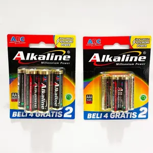 Batu Baterai ABC Alkaline AA / AAA isi 6 Beli 4 Gratis 2 (4+2) LEBIH HEMAT EKONOMIS Battery 1.5V Batere A2 A3 Untuk Jam Dinding Remote Mainan Anak Awet Tahan Lama