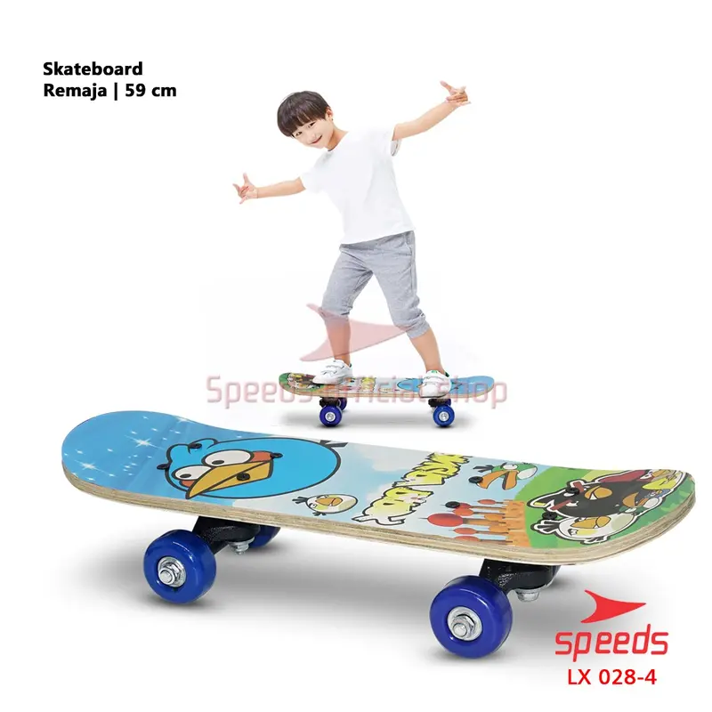 SPEEDS Mainan Skateboard Anak Full Set Anak2 Kids Kayu Canada Papan Roda PVC Outdoor 028-2406 0