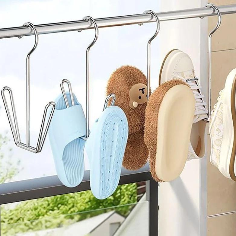 🌟 Set 2 Móc Treo Phơi Giày Giữ Form - Chất Liệu Inox 304, Móc Phơi Đồ Đa Năng…