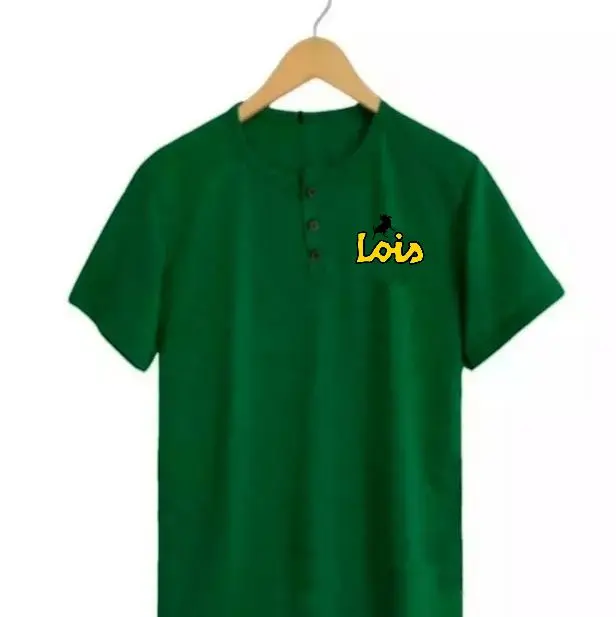 Baju Distro Kaos kancing pria Bahan katun Terbaru Lengan Pendek Pakaian Dewasa outfit cowok 1