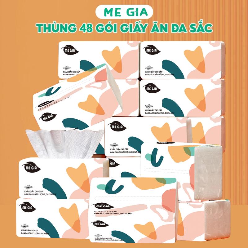 [Thùng 48 Gói  ] Khăn Giấy Đa Năng  4 Lớp Mềm Mịn, Siêu Dai, Tiện Lợi, An Toàn, Không Chất Tẩy Trắng Giấy Vệ Sinh giay khongtanh giấy rút lụa Giấy Ăn rút, thành phần bột gỗ tự nhiên