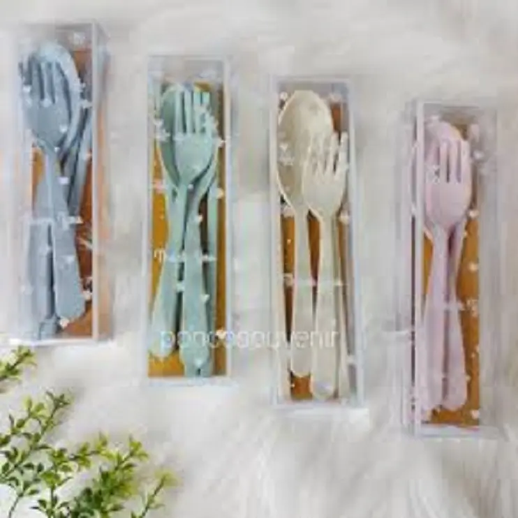 souvenir sendok garfu sumpit kemasan mika motif isi 25pcs Kitchenware Garpu