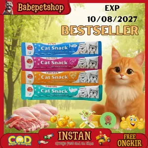 BABEPETSHOP- Snack basah Makanan Basah camilan kucing exp 2027 Snack Kucing Kitten Adult Hewan Peliharaan Snack-makanan basah kucing cemilan sehat