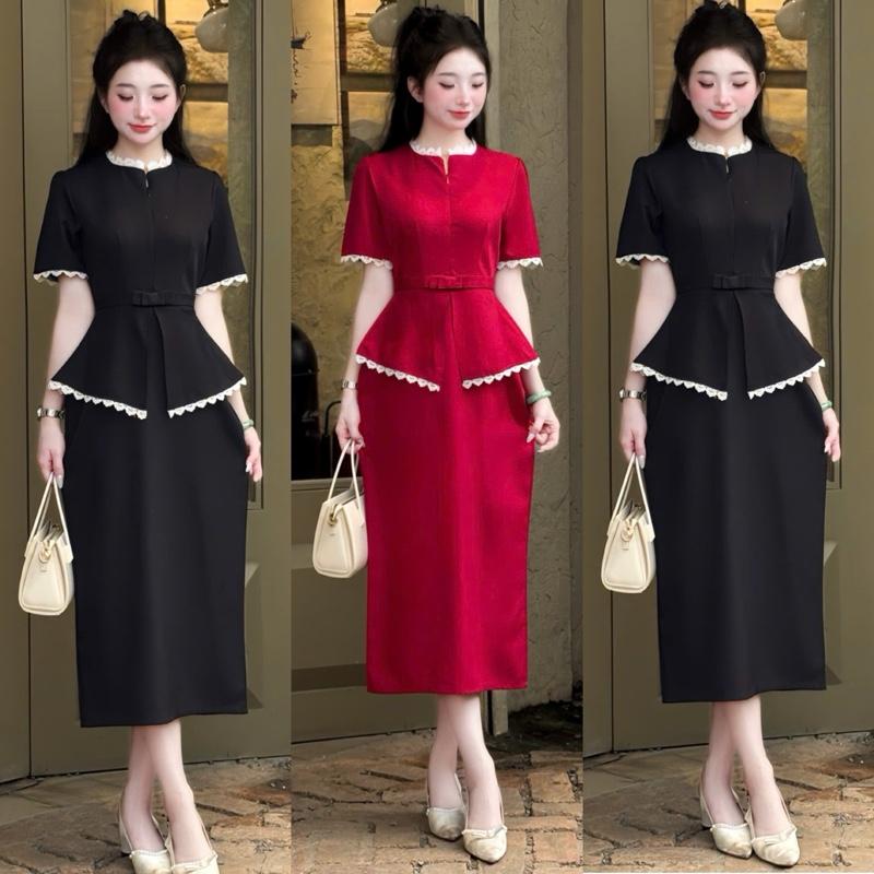 Mijustore B109 Váy thiết kế tà peplum dáng bút chì cao cấp đi làm đi tiệc công sở màu đen sang trọng chất liệu cao cấp thoải mái và tự tin khi di chuyển phù hợp với nhiều phong cách thời trang khác nhau