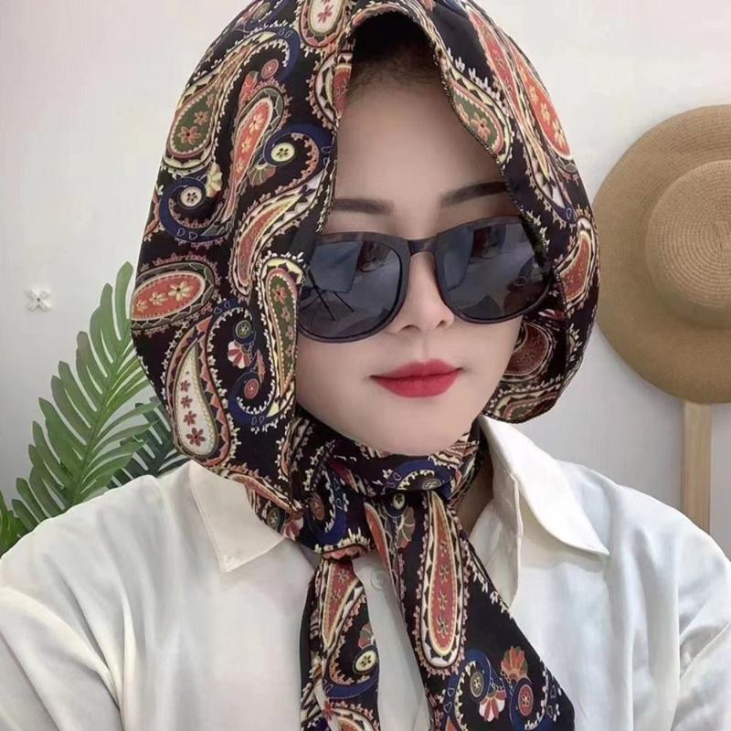Phụ Kiện Váy Chụp Ảnh Du Lịch, Phụ Kiện Ngoài Trời, Khăn Choàng Đi Biển Chống Nắng, Phong Cách Bohemian, Khăn Quàng Cổ Mỏng, Khăn Xếp Hoa, Khăn Quàng Cổ Nữ Chống Nắng, Mũ Mùa Hè, Khăn Quàng Cổ Phong Cách Hàn Quốc 5