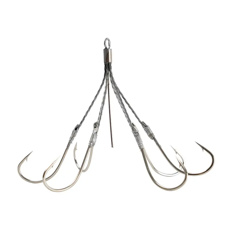 5/6/8 Claw High Carbon Steel Fishing Hook Barbed Hooks Super Sharp Grappling String Hook Fishing Gear Tackle Fishing Accessories