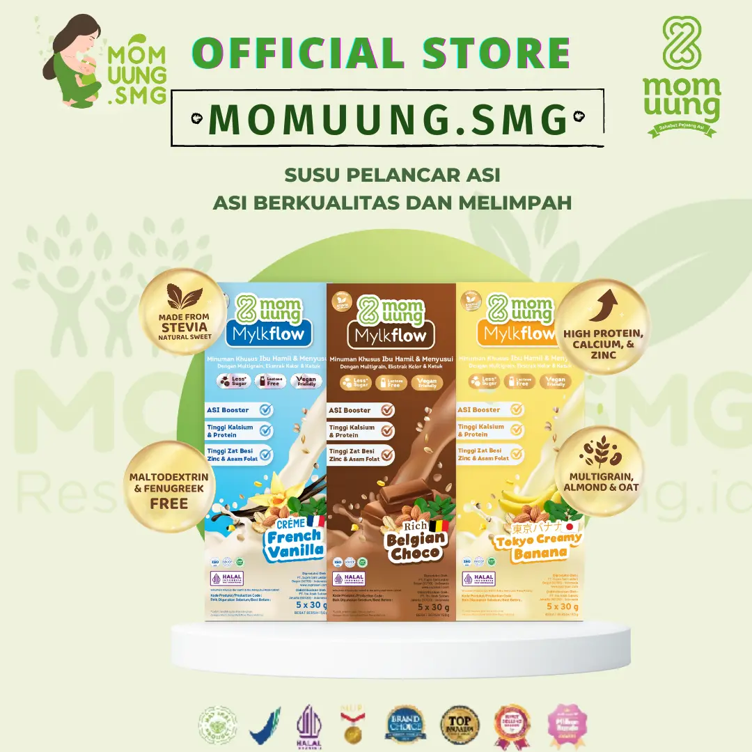 Mom Uung Mylkflow Susu Pelancar ASI | Mylkflow Susu Momuung Chocolate & Vanilla Bergizi Tinggi