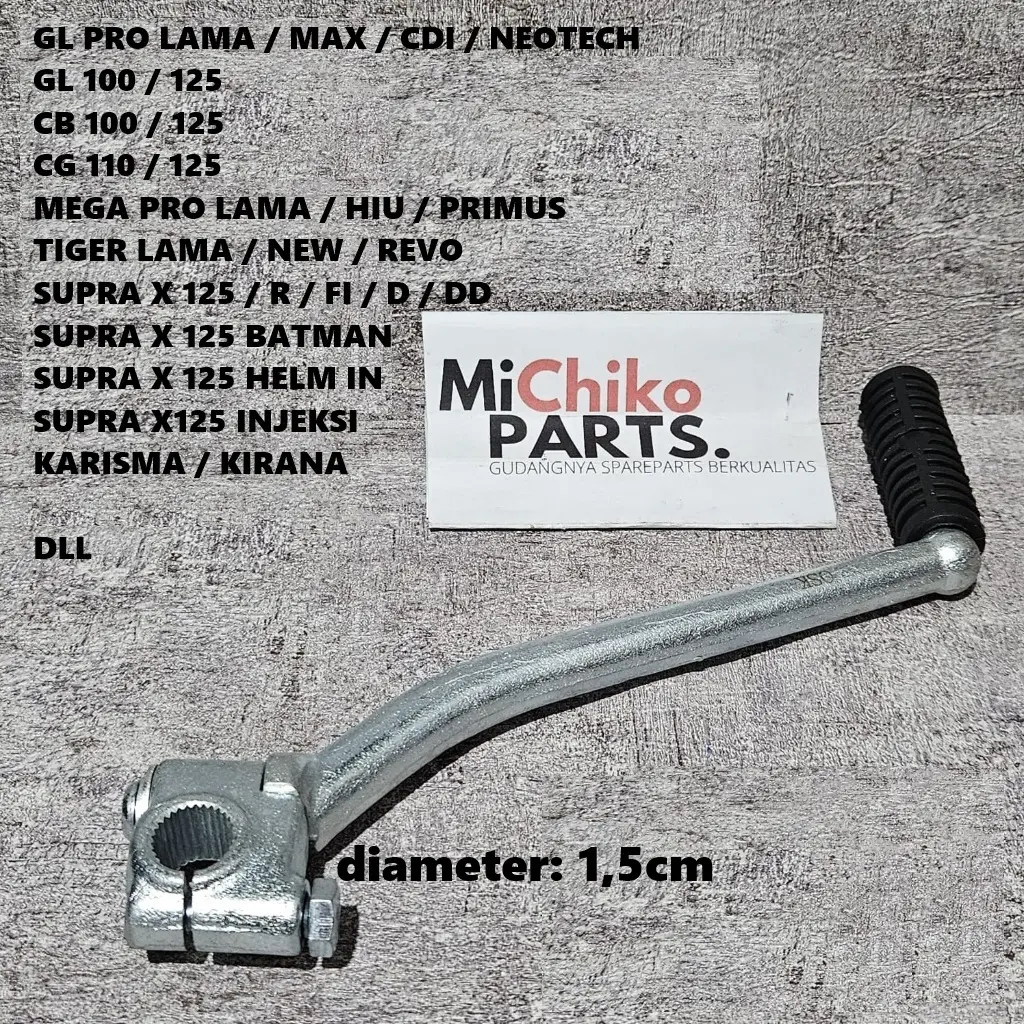 Engkol Kick Stater Slahan GL PRO Max Neotech 100 Mega Pro Lama Hiu Primus Tiger Lama New Revo Supra X 125 Karbu Fi R D DD Injeksi Batman Helm In CB GL CG 100 125 CB100 CB125 GL100 GL125 CG110 Karisma Kharisma Kirana Slah Selahan