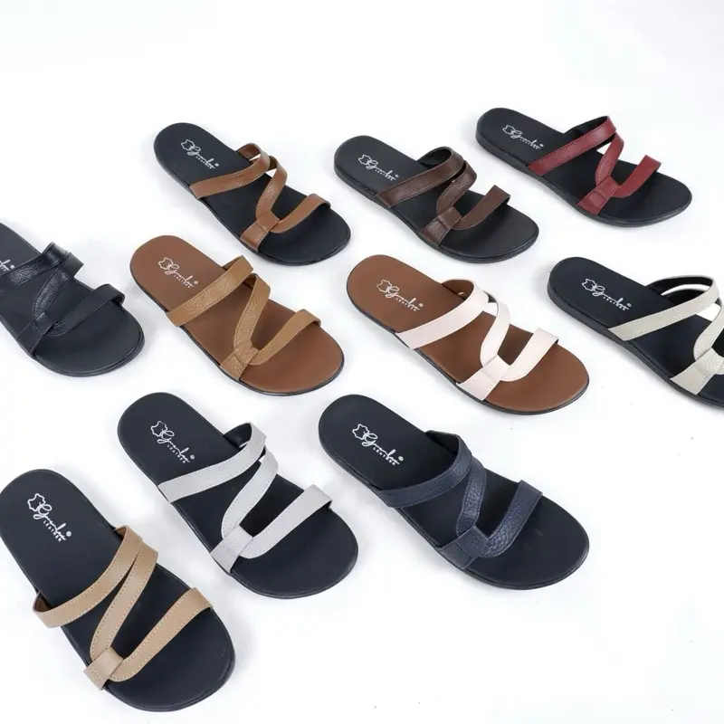 Genuine Leather - Sandal Teplek Wanita Kulit Sapi Silsila Series Flat 5