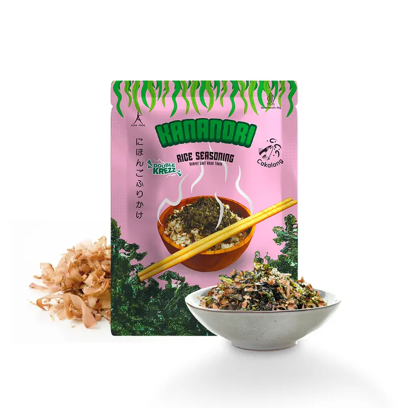 Snack Kananori Furikake Rice Seasoning Rumput Laut Tabur Cakalang Kriuk 30 gr | Seaweed Nori Crispy | Cemilan Gurih Renyah | Halal PIRT | Makanan Ringan Praktis untuk Nasi, Bento, Sup, Anak Kos, Keluarga, Bekal Sekolah, Oleh-oleh, Camilan Enak | Aceh Food 4