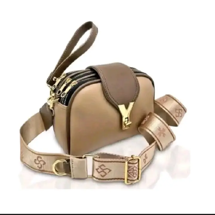 TAS WANITA SLINGBAG KUNCI PUTAR 3 RUANG LIDAH POLOS/TAS SELEMPANG BAHU WANITA/TAS FASHION WANITA TERBARU 0