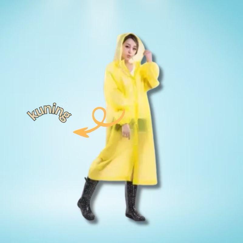 Product Introduction of Jas Hujan Dewasa Terusan Raincoat Mantel Hujan Semi Transparan Polos eva raincoat 14