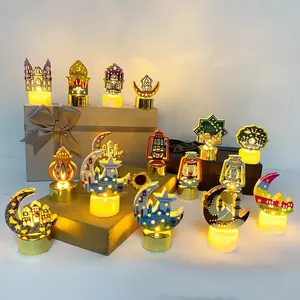 Lampu Lilin LED Dekorasi Meja Idul Fitri Ramadhan Masjid Ornamen Lebaran Hiasan Bulan Bintang Masjid lentera-Harga/pc