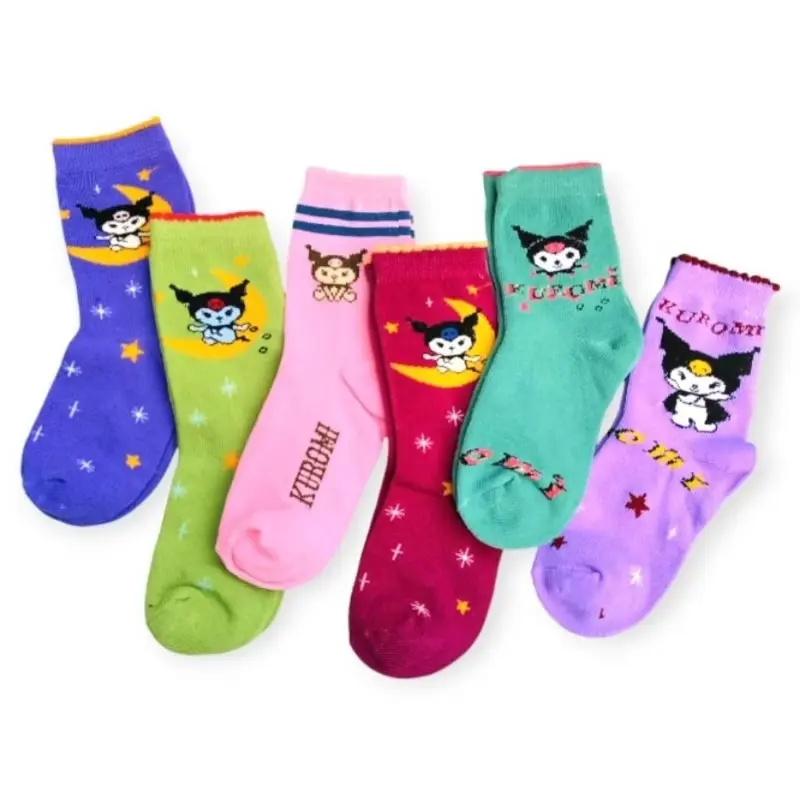 ( PAKET 6 PASANG ) KAOS KAKI ANAK MOTIF KARAKTER KUROMI - KAOS KAKI ANAK PEREMPUANA UKURAN 4-8 TAHUN Fashion spandeks 5-6 tahun 0