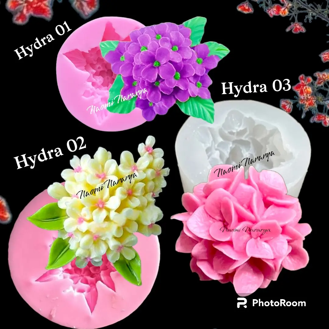 Cetakan silikon puding Fondant bunga Hydrangea