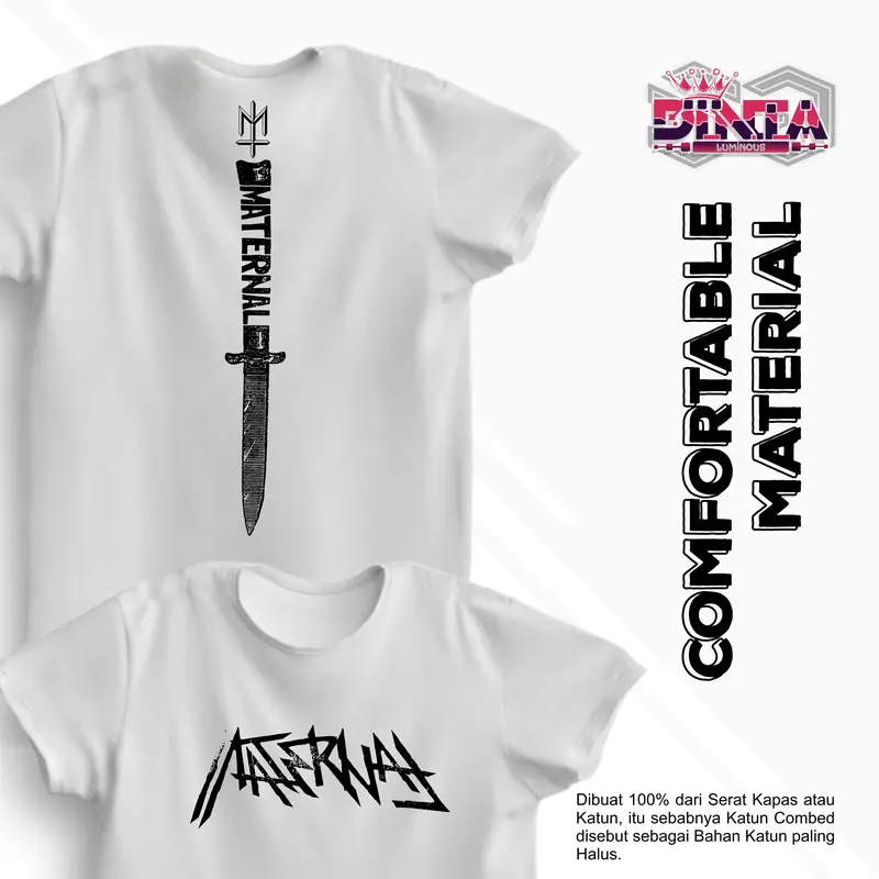 Baju Kaos Distro Pria Wanita Viral Maternal Disaster T shirt Vintage Katun Hitam Putih Oblong Keren Combed Dewasa Sablon Unisex Atasan 1