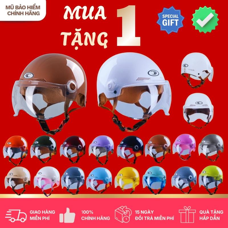 Deal Mở Bán-Hàng Chính Hãng Mũ bảo hiểm nữa đầu 3C Helmet C79 Đủ Màu Thời Trang An Toàn - Đạt Chuẩn Vỏ ABS Chống UV Kính Trong Suốt Quai Đeo Mềm Mại Kích Cỡ L & XL