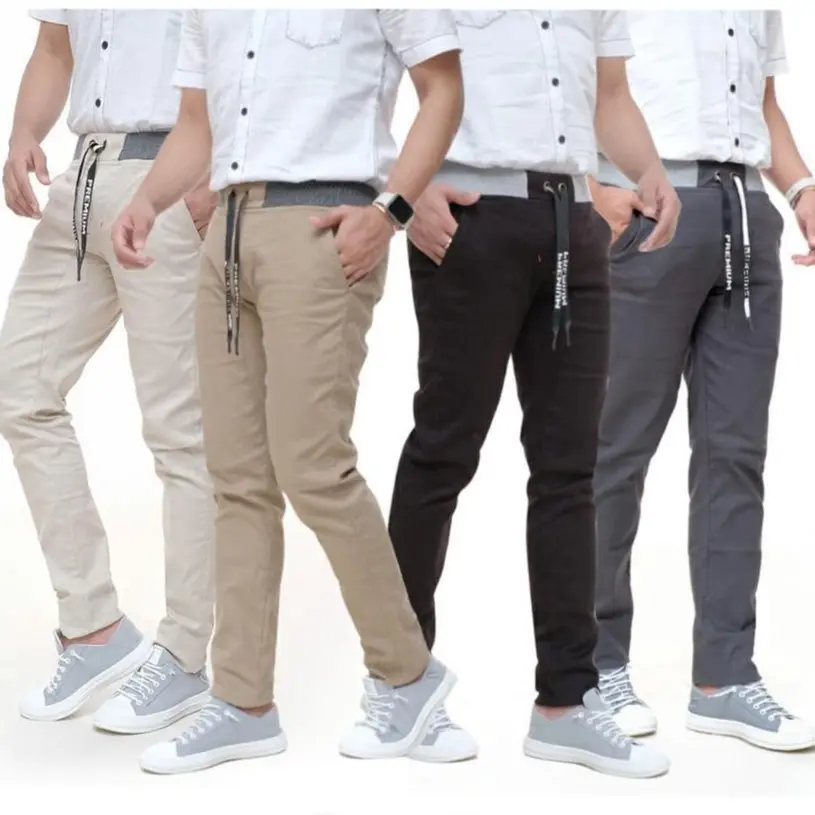 Celana Chino Panjang Pria Big Size Jumbo 27-38 Bahan Melar Adem Dewasa Katun Twill - CNR