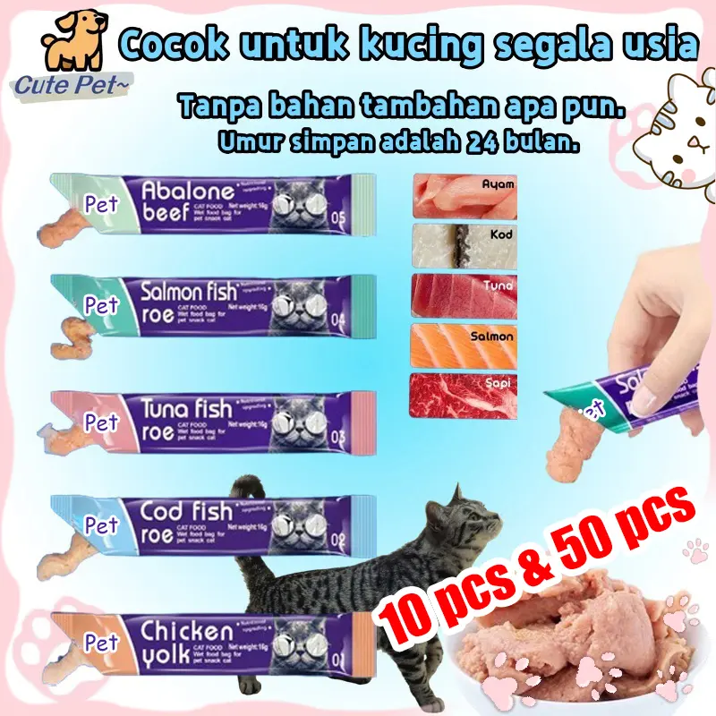 Snack Kucing cemilan kucing 16g/makanan kucing penggemuk Bergizi makanan anak kucing makanan kucing basah wet  food 0