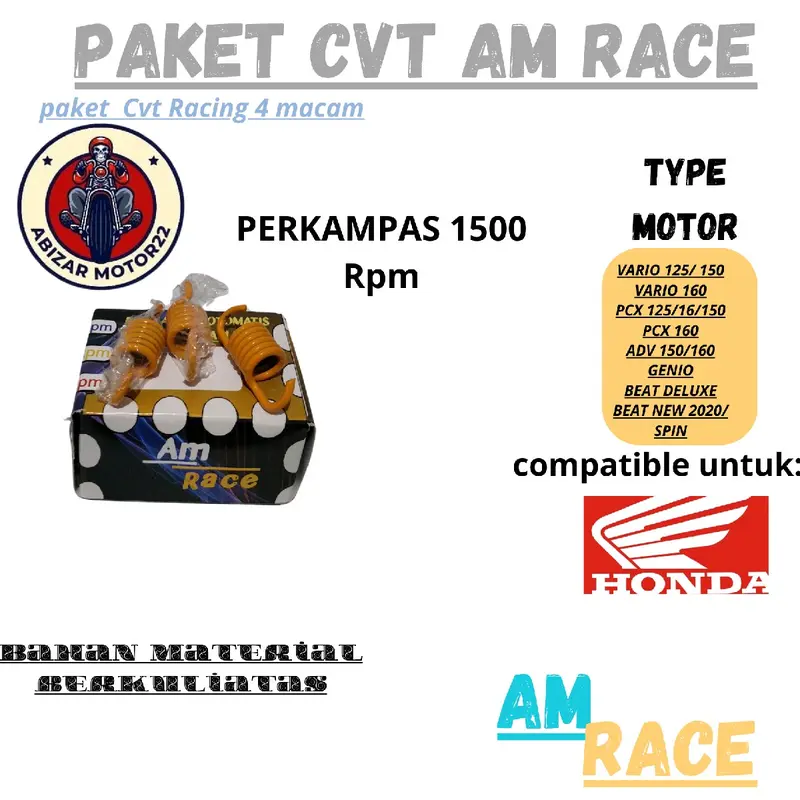 PAKET KIRIAN BEAT DELUXE BEAT NEW BEAT STREET GENIO PER CVT 1500 RPM RACING ROLER 12 GRAM Motor Motorcycle 4