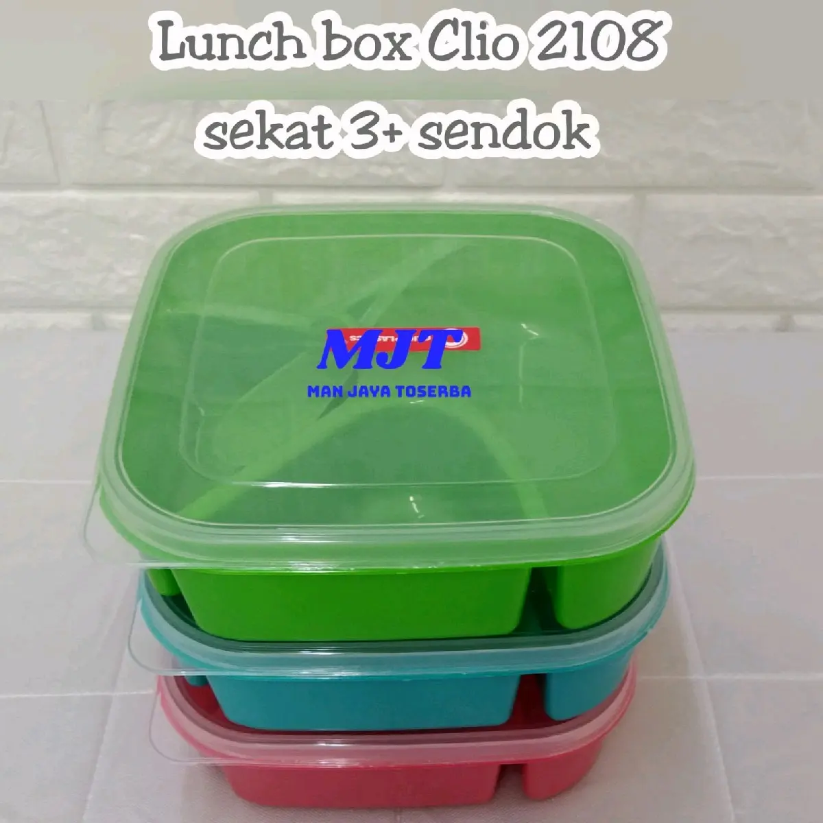 Lunch Bok Kotak Makan Bok Makan Sekat 3 Free Sendok Yokohama 2108
