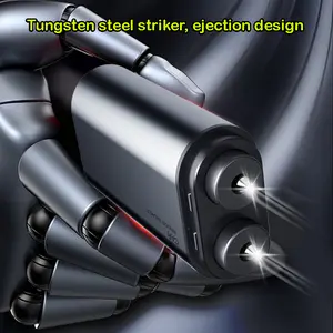 Double Hammer Head Car Safety Hammer Car Glass Window Breaker Seat Belt Cutter Life-Saving for Car Emergency Escape - Red