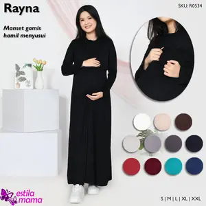 Estila Mama - Rayna Manset inner gamis maxi lengan panjang hamil menyusui kaos rayon spandex