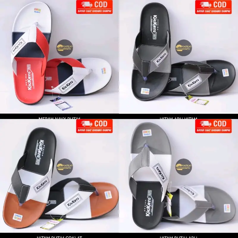 Sandal Jepit Pria Kickers Original Distro Terbaru Sendal Karet 0