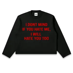 Dehated Longsleeve Boxy Black I Don't Mind - Kaos Lengan Panjang Boxy Unisex Combed 20s
