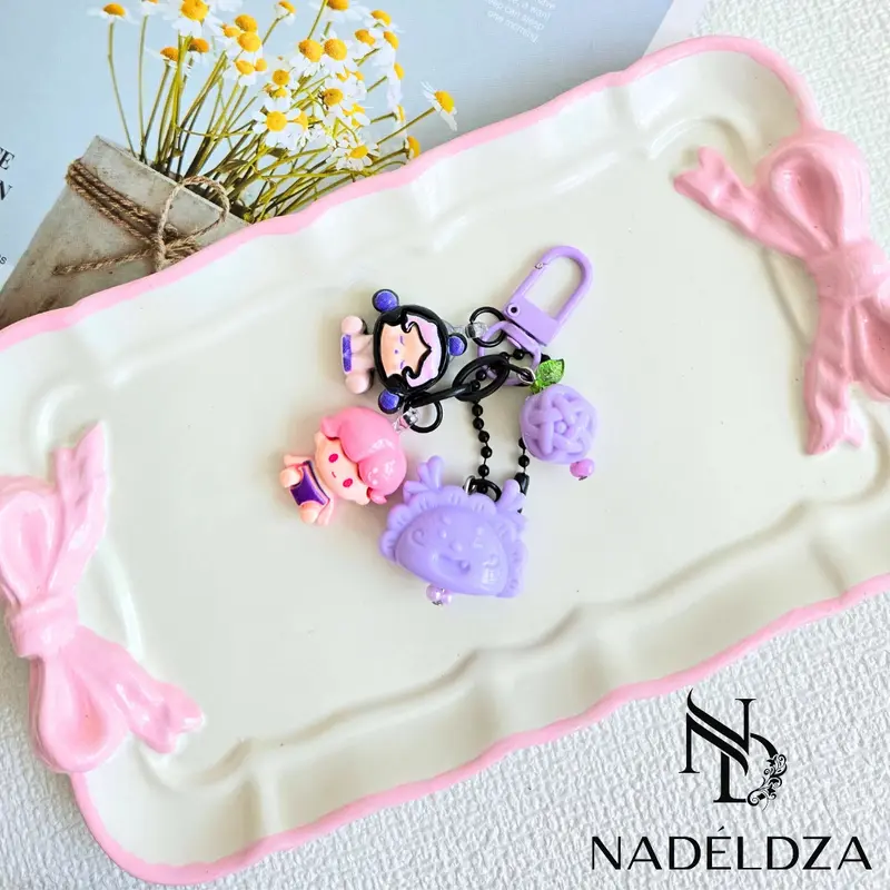 Nadeldza Mini Strap Chain Bag Charm Kepiting Lucu/ Gantungan Tas Hp Karakter Skullpanda Lucu 2
