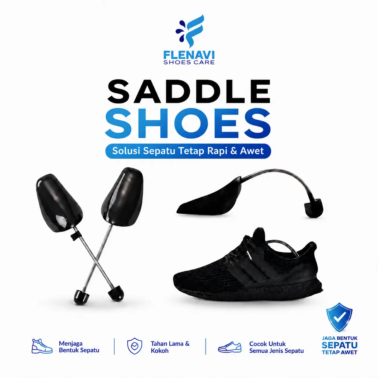Flenavi Saddle Shoes Penyangga Sepatu - Catokan Sepatu Shoe Tree Penjaga Bentuk Anti Lipat