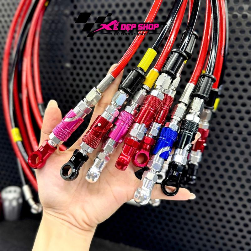 Dây dầu hel có ngắt dầu thái màu - gắn heo 2pis chuẩn form - dây hel đen hoặc đỏ - phụ kiện thay thế dây dầu Phụ Tùng